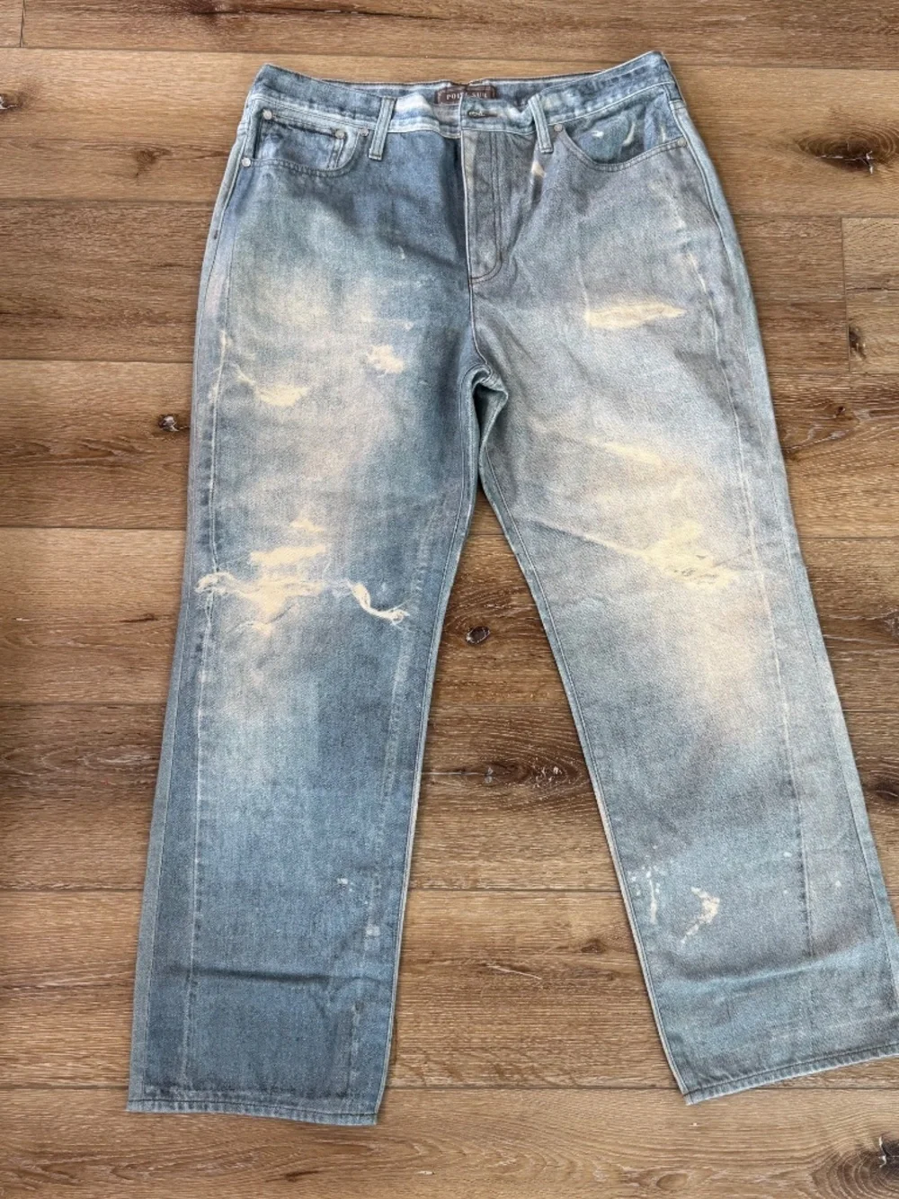 J. Crew Point Sur Women's Light Blue Distressed Straight Leg Jeans Sz 32 NWT